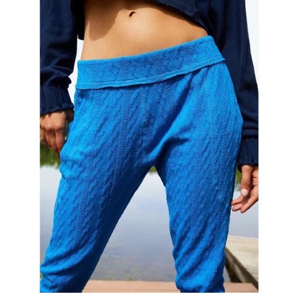 Free People FP Movement Break A Sweat Cloud Burst Blue Skinny Pants